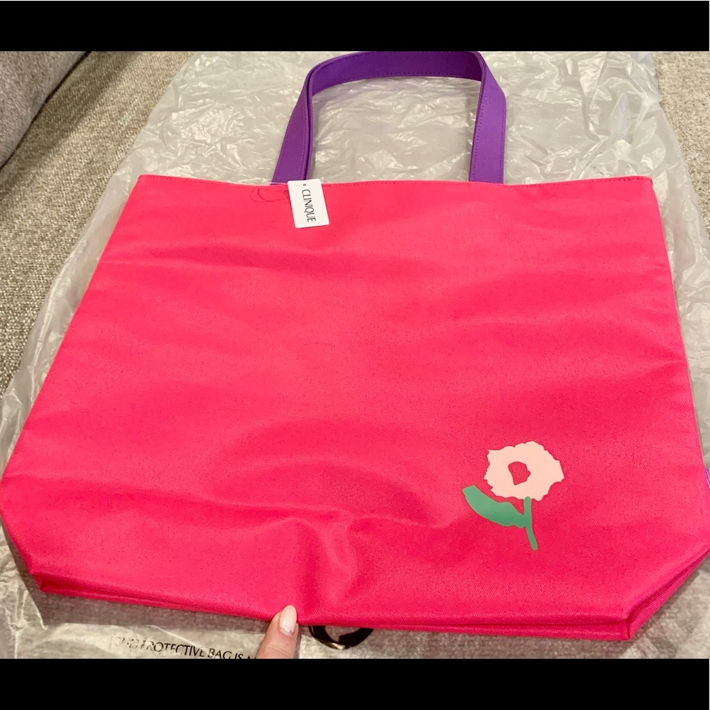 Clinique Tote Bag - New- pink/purple/floral